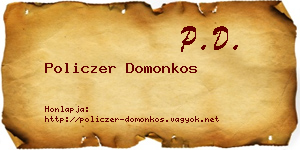 Policzer Domonkos névjegykártya